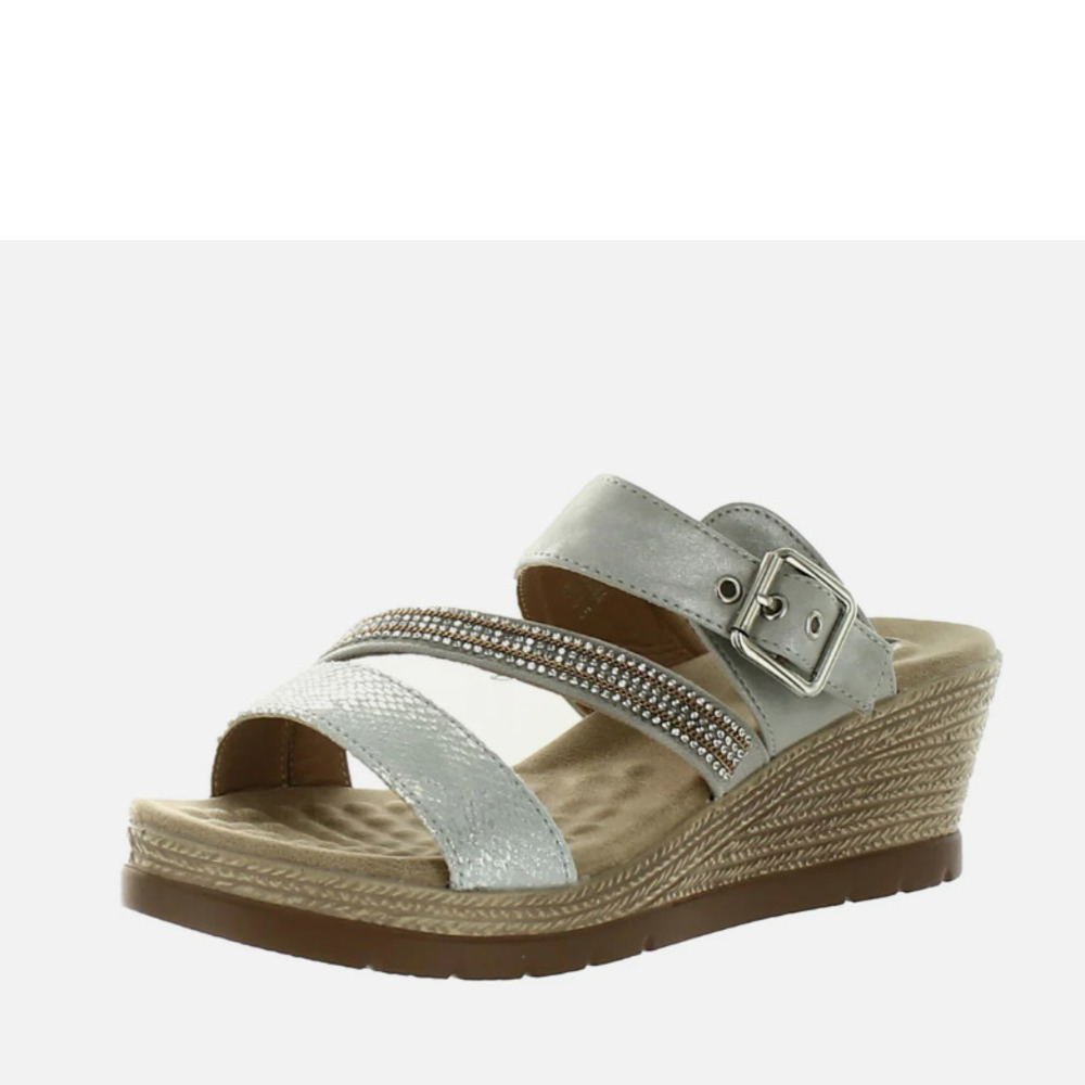 Good Choice Monika Women's Faux Leather Rhinestone Wedge Sandals Size 9.5